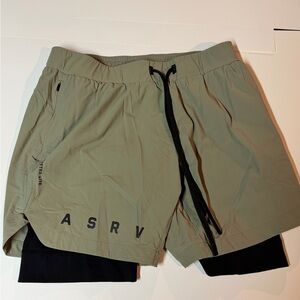 ASRV Men's Olive Athletic Shorts